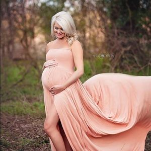 Brand new peach blush maternity gown dress