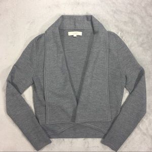 LOFT Grey Wool Open Cardigan