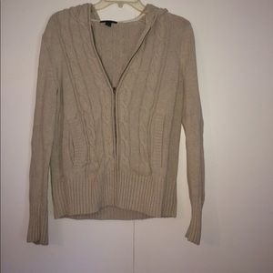 Tommy Hilfiger cable knit sweater zip-up hoodie