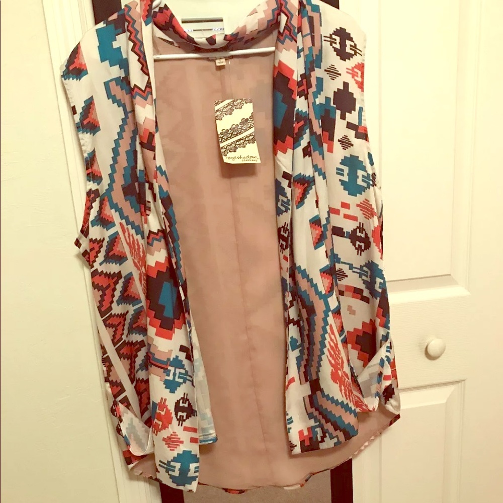 Eyeshadow Sleeveless cardigan