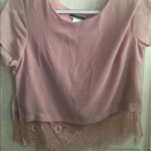 Lace trim crop top never worn! No tags