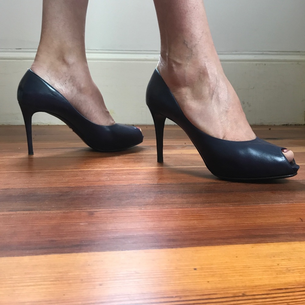 Navy blue Giorgio Armani shoes.