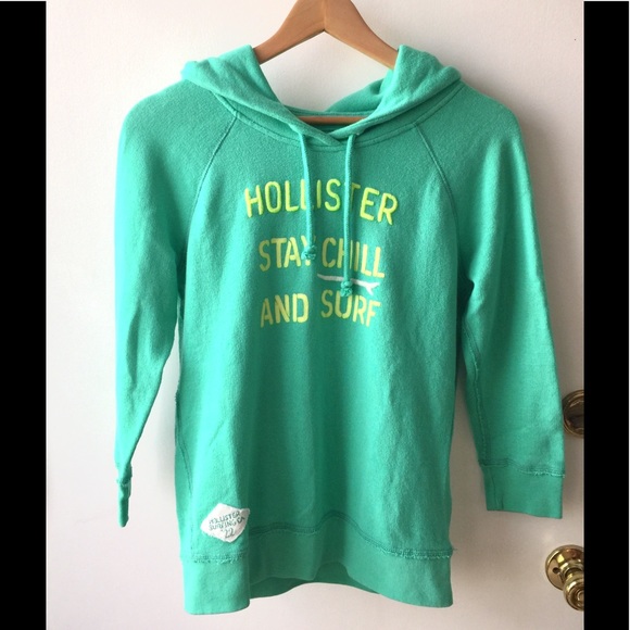 Hollister Green Pullover Hoodie - Picture 1 of 3