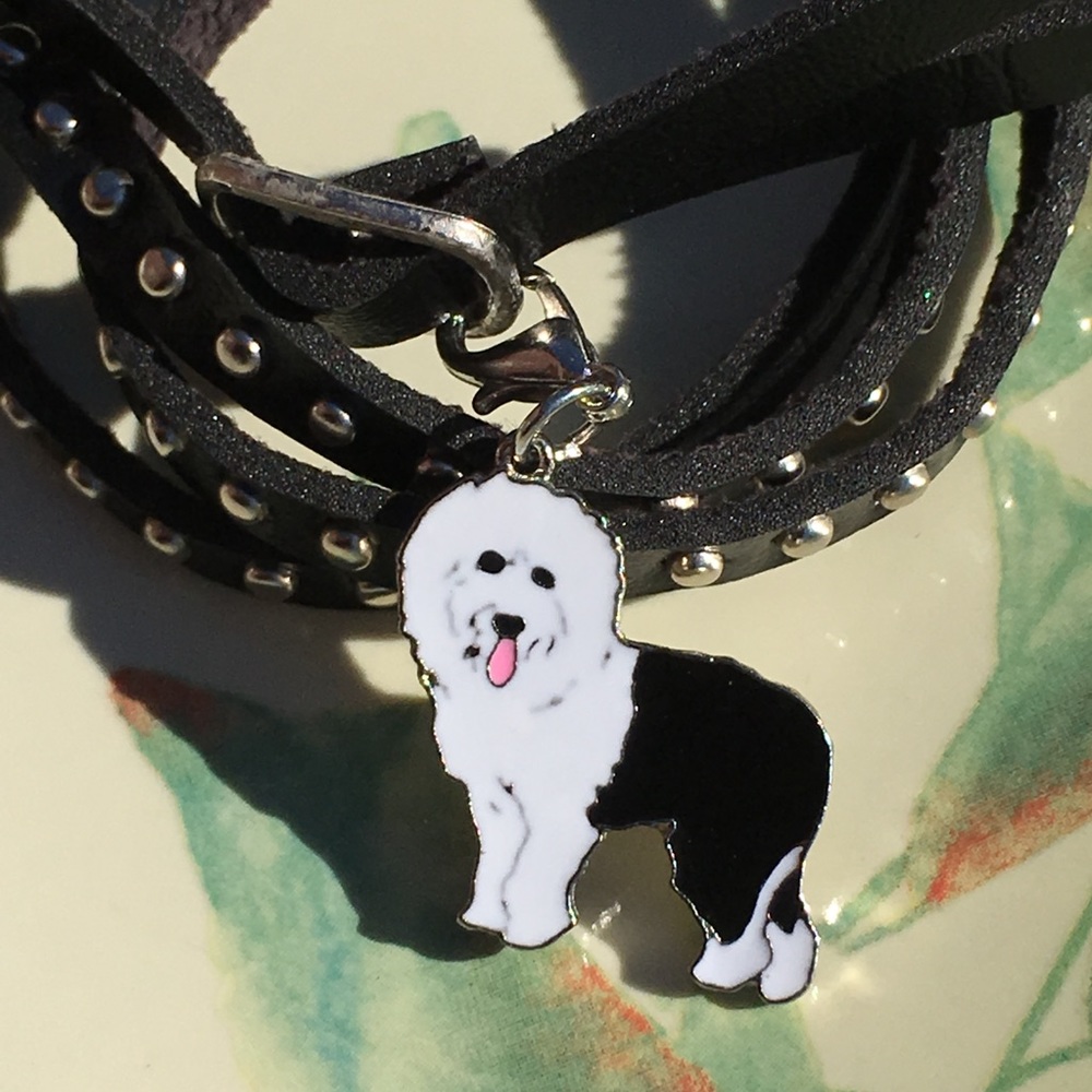 English Sheepdog little enamel clip