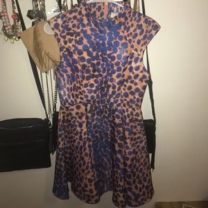 Cameo pink and blue leopard dress WORN ONCE