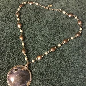 Lapis and perl necklace