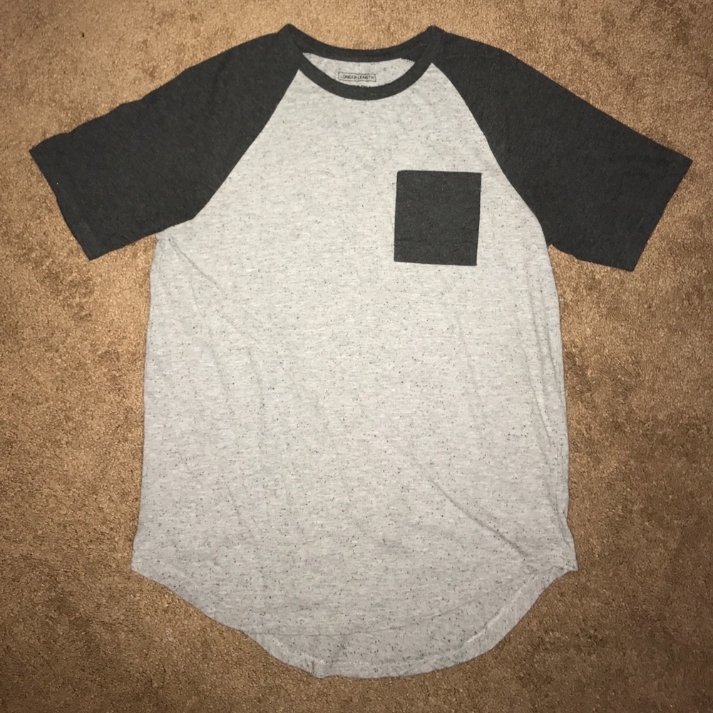 Grey CARBON longer length t-shirt