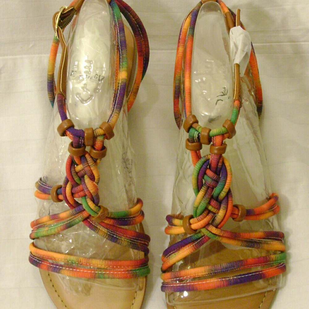 Bright Muliticolored Braided Sandals