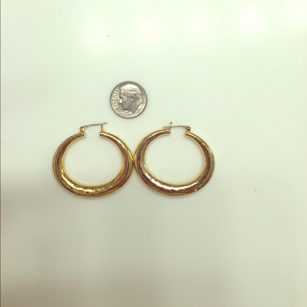 Gold plated gold hoop earrings