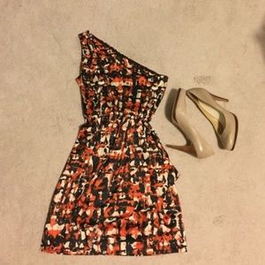 One shoulder satin dress!