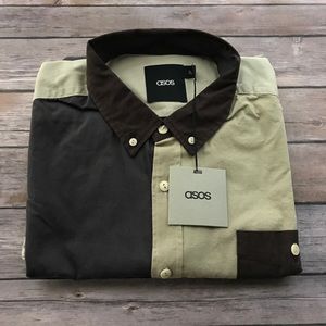 Men's ASOS Colorblock Button Down Shirt