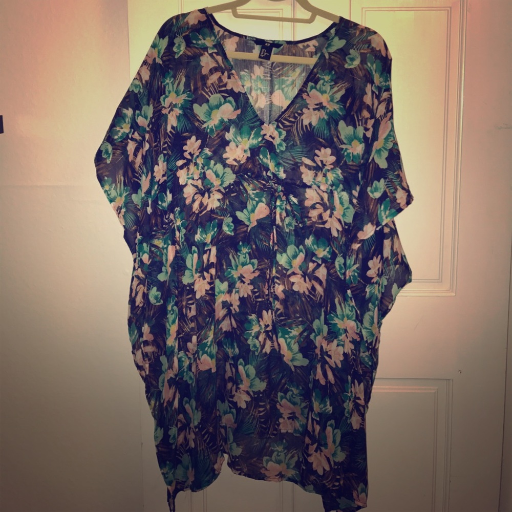 Tropical swimwear coverup