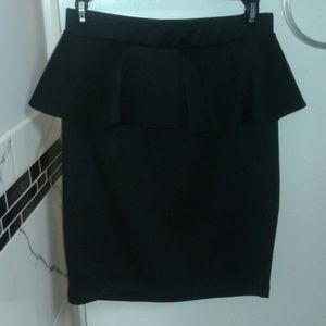 F21 Black Peplum Skirt