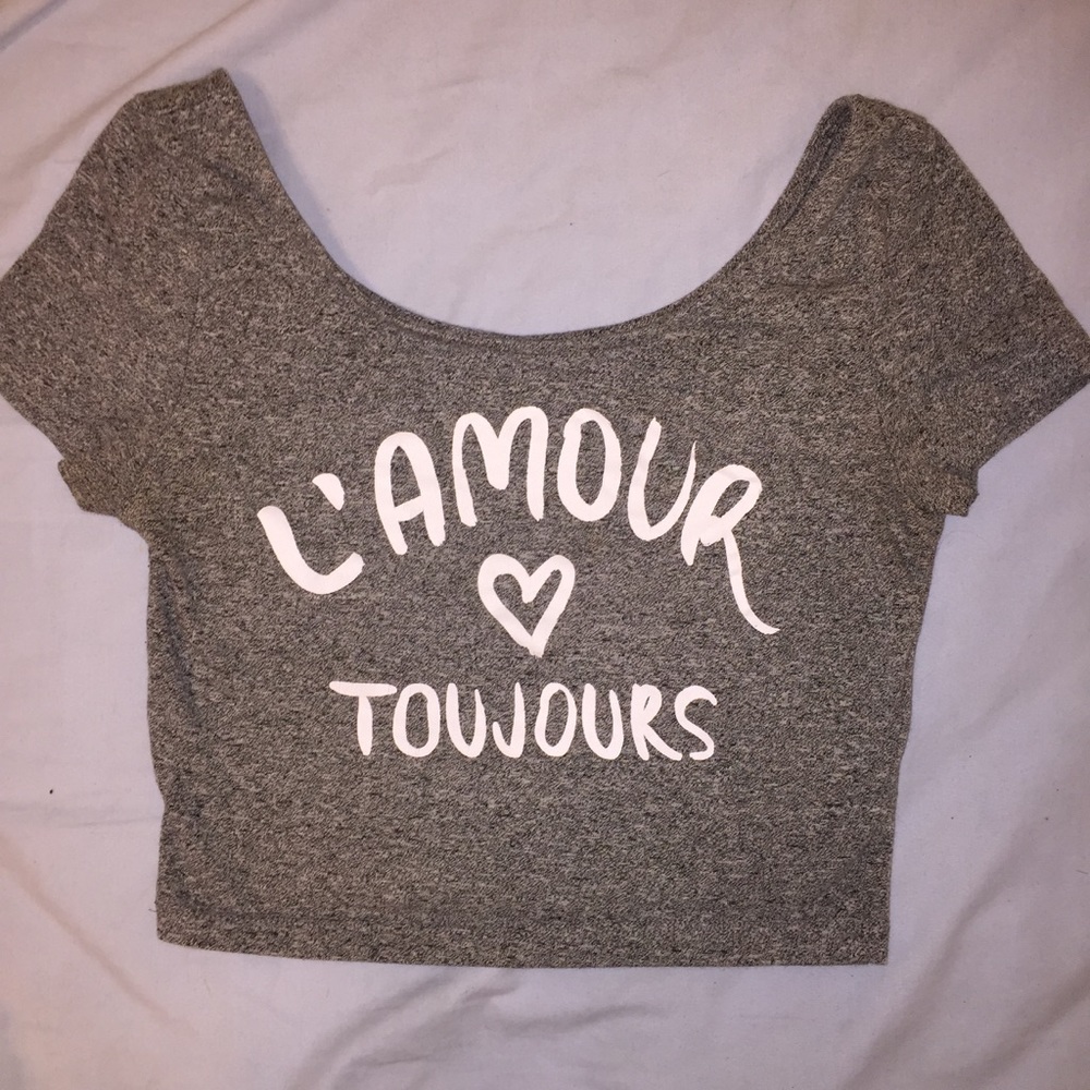 H & M grey crop top