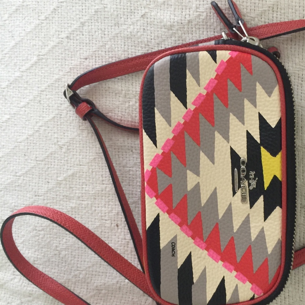 Coach Coachella style Aztec shoulder bag