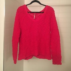 Hot Pink Free People Knit Sweater