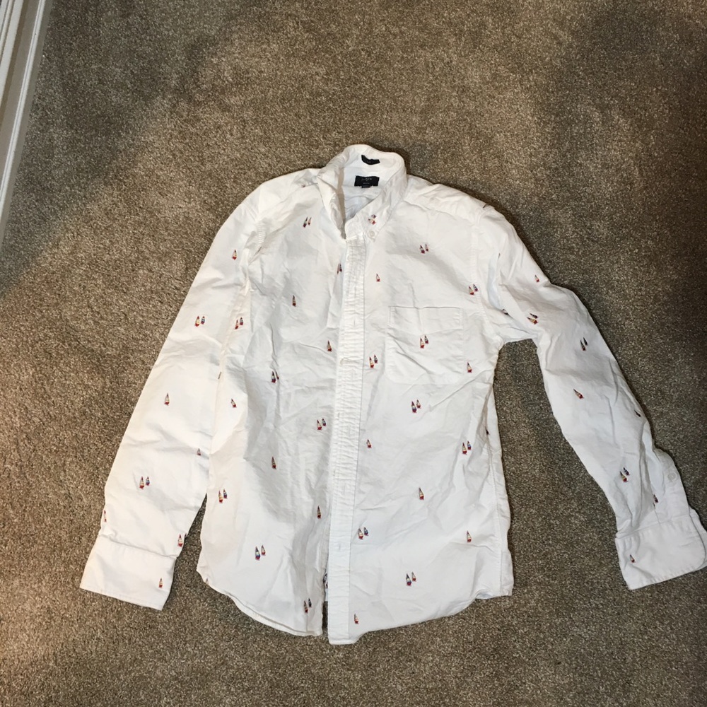 J. Crew Sailboat Embroidered Oxford