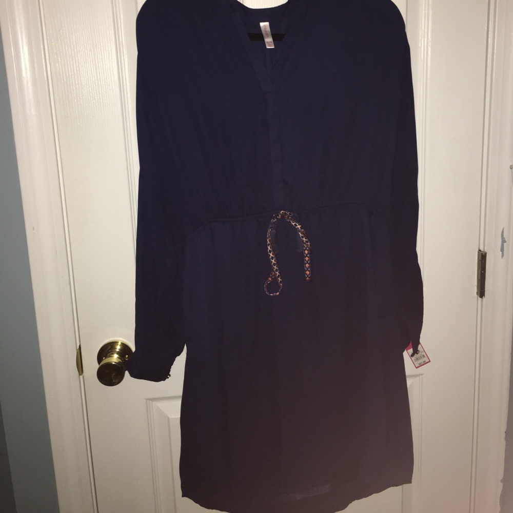 Navy blue chiffon dress