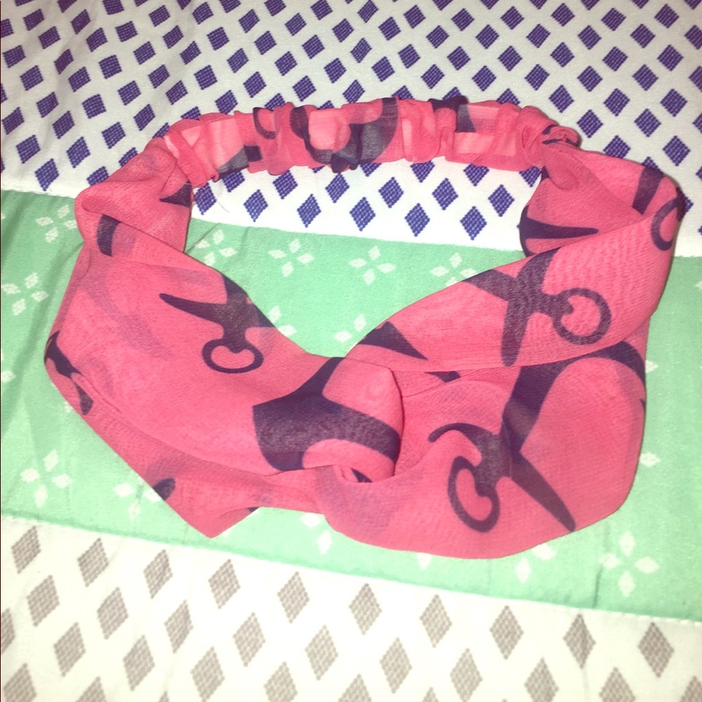 Anchor knot hair band⚓️💗💙