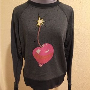 Wildfox Distressed Cherry Bomb Sweatshirt