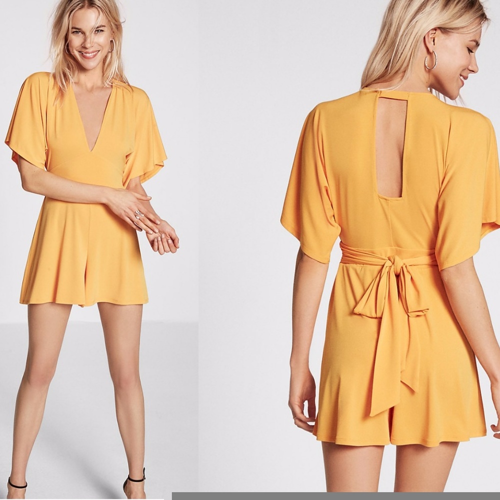 Tie Back Flirty V-Neck Romper