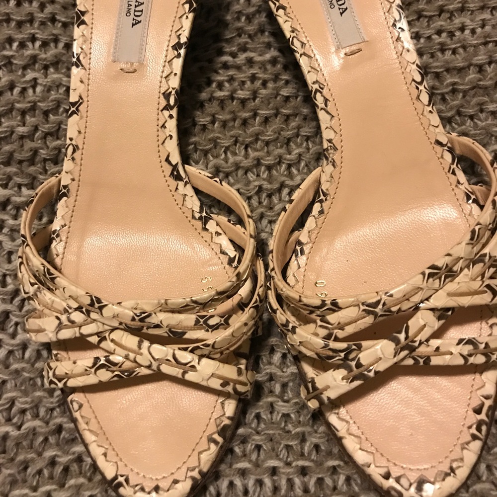 Prada Open toe Kitten snakeskin heel