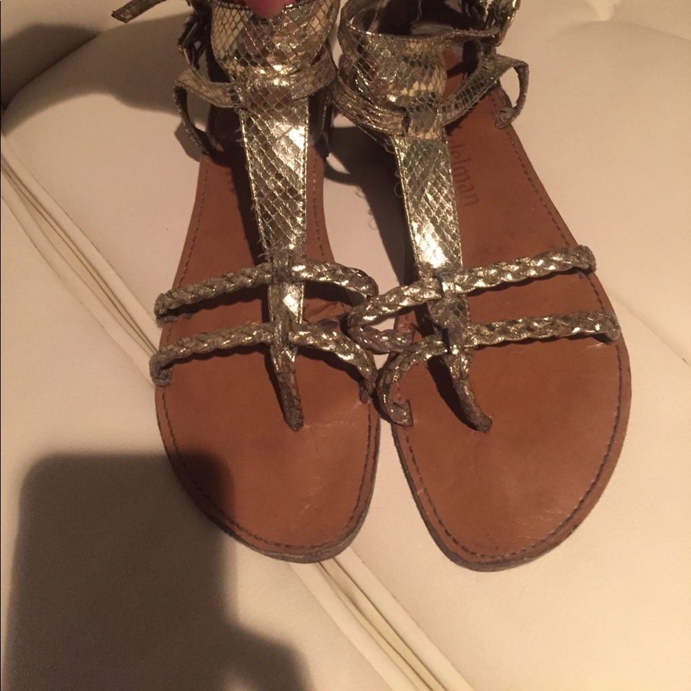 Libby Edelman gold sandals