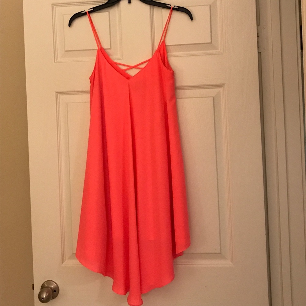 Electric pink mini-midi dress