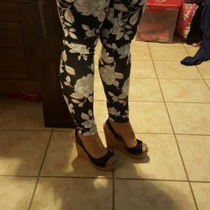 Jessica Simpson - Black Cork Wedges (Patent)