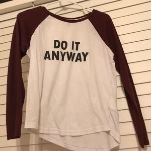 WHITE AND MAROON BASEBALL TEE