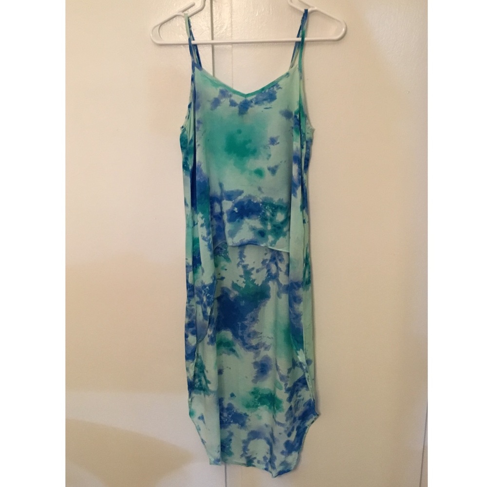 Tie-Dye High Low Spaghetti Strap Top