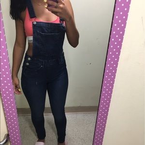 Skinny Denim Overalls