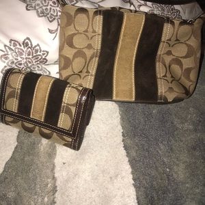 Brown suede  coach set