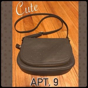 Apt. 9 gray cross body with gold accents.