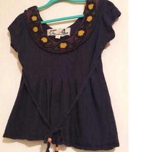 Scooped neckline Anthropologie top