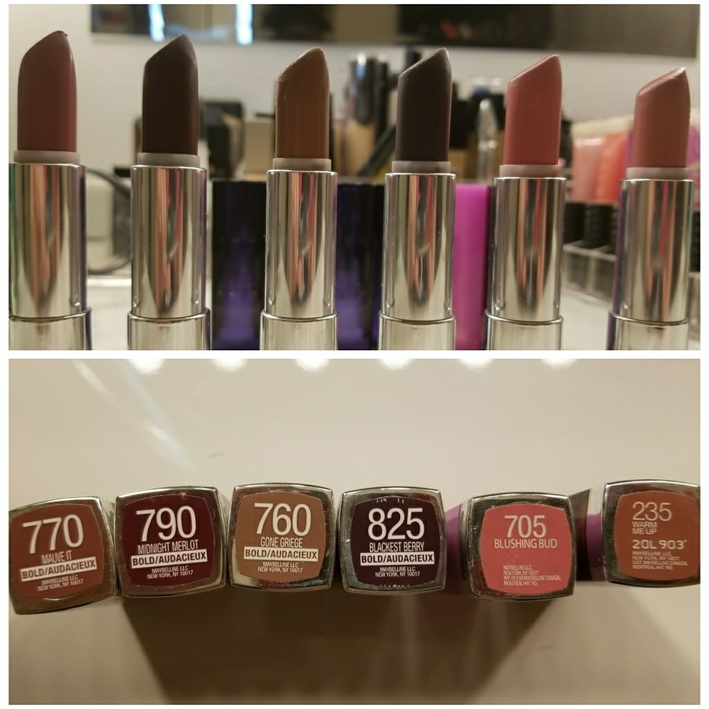 Maybelline lipstick lot, Bold/Blushing/Soft Matte