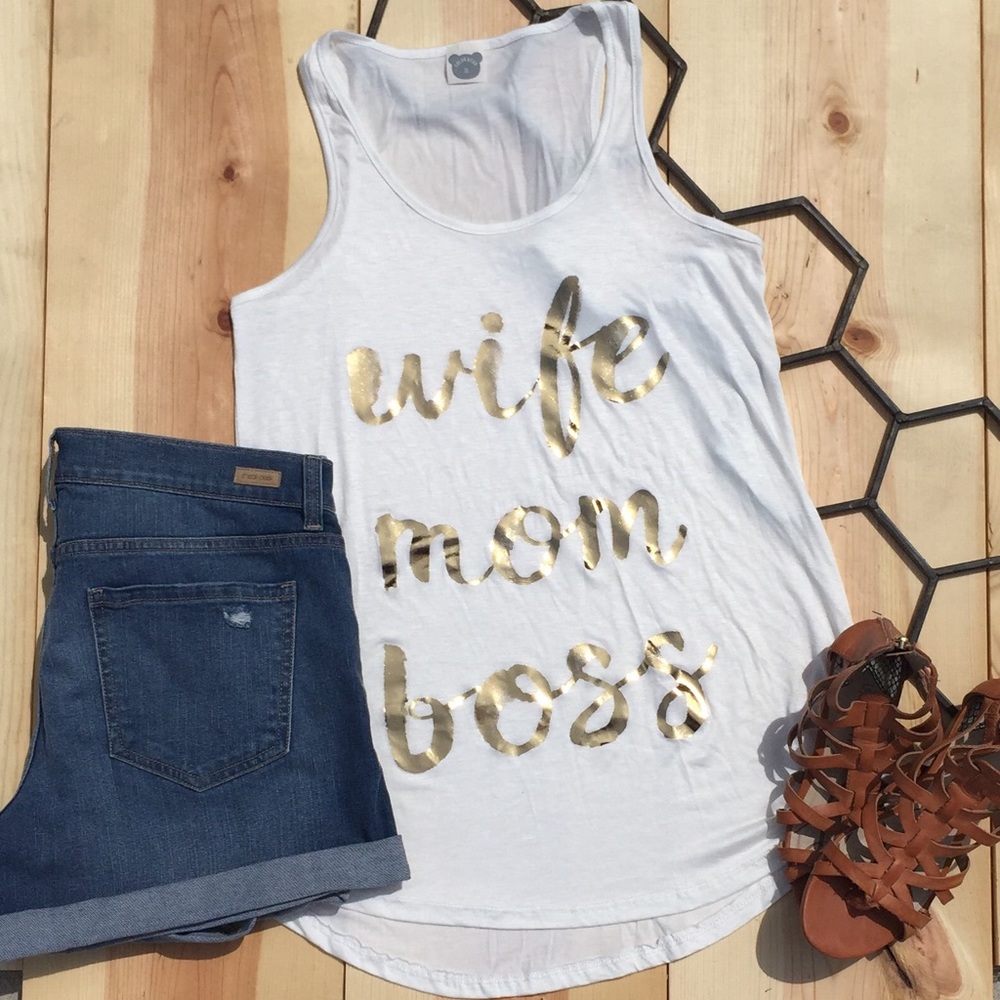 Ivory wife mom boss tank - Picture 1 of 1