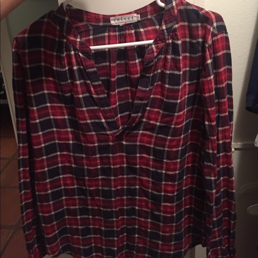 Velvet long sleeve shirt