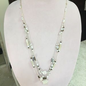 Shell necklace and earrings