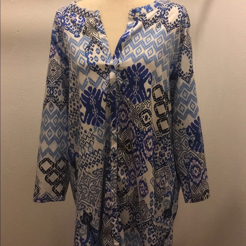 Plus size tunic silk like material
