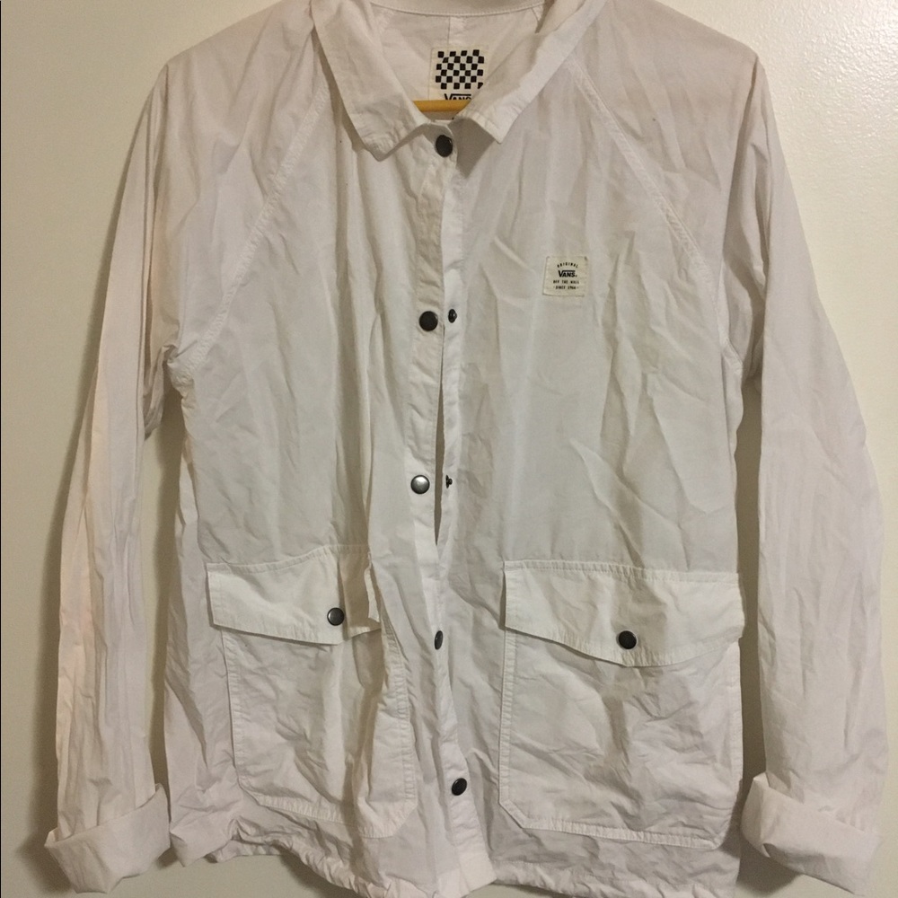 nwot vans white logo windbreaker