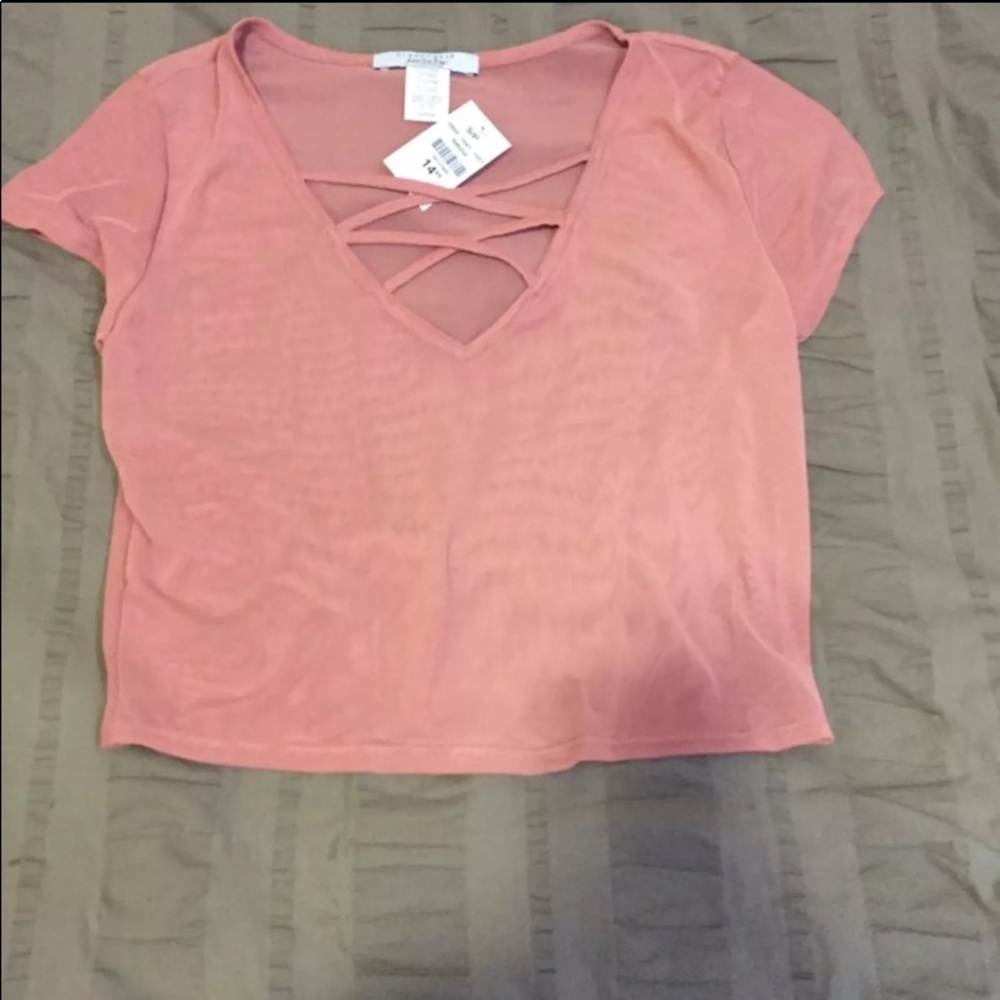 New! Pink Sheer Crop Top !!(S)