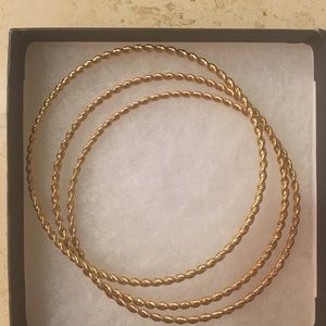 3 gold bangle bracelets