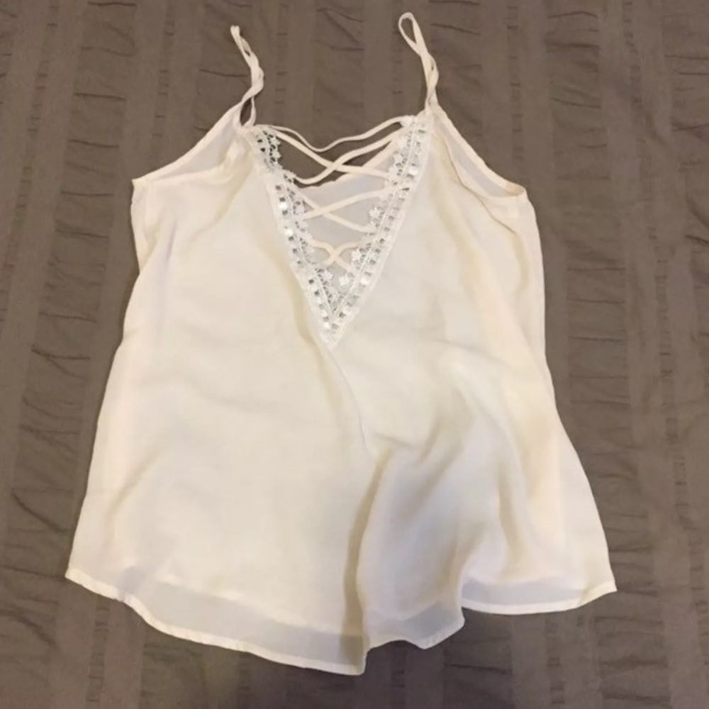New! Lace Up V-neck Cami (s)