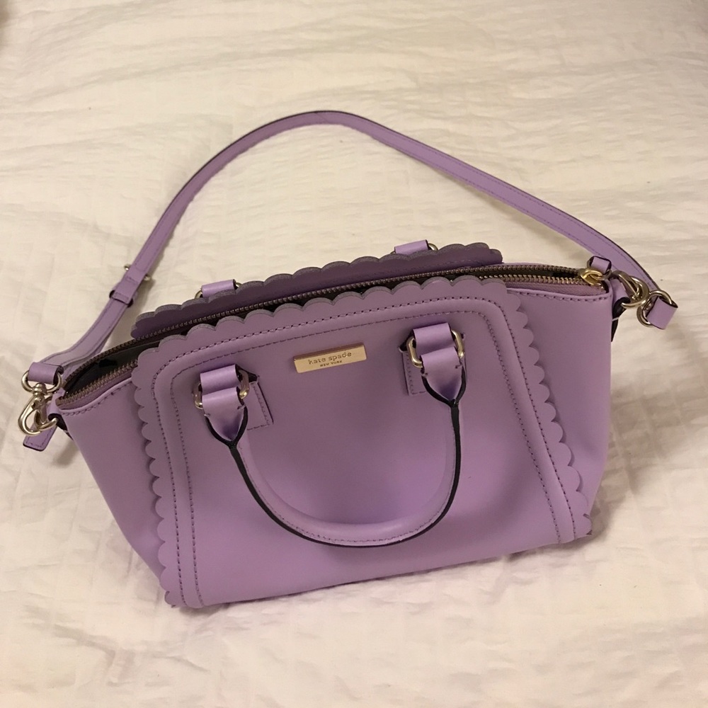 purple kate spade scalloped purse