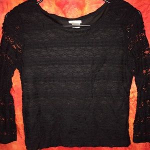 black lace crop top