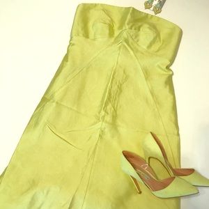 J. Crew SilK Strapless Lime Green Dress, size 8