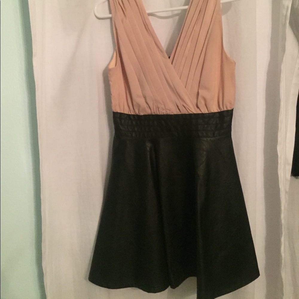 Double zero faux leather and Blush dress