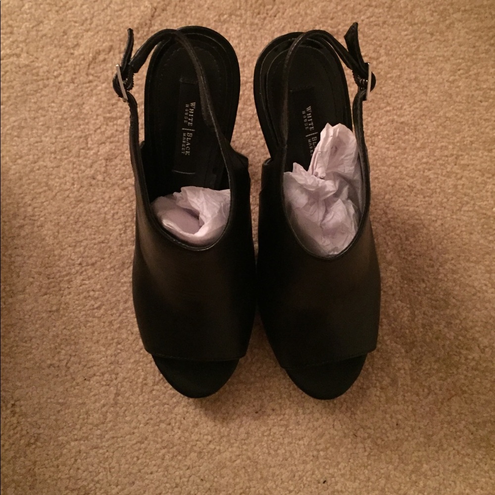 Black leather heels