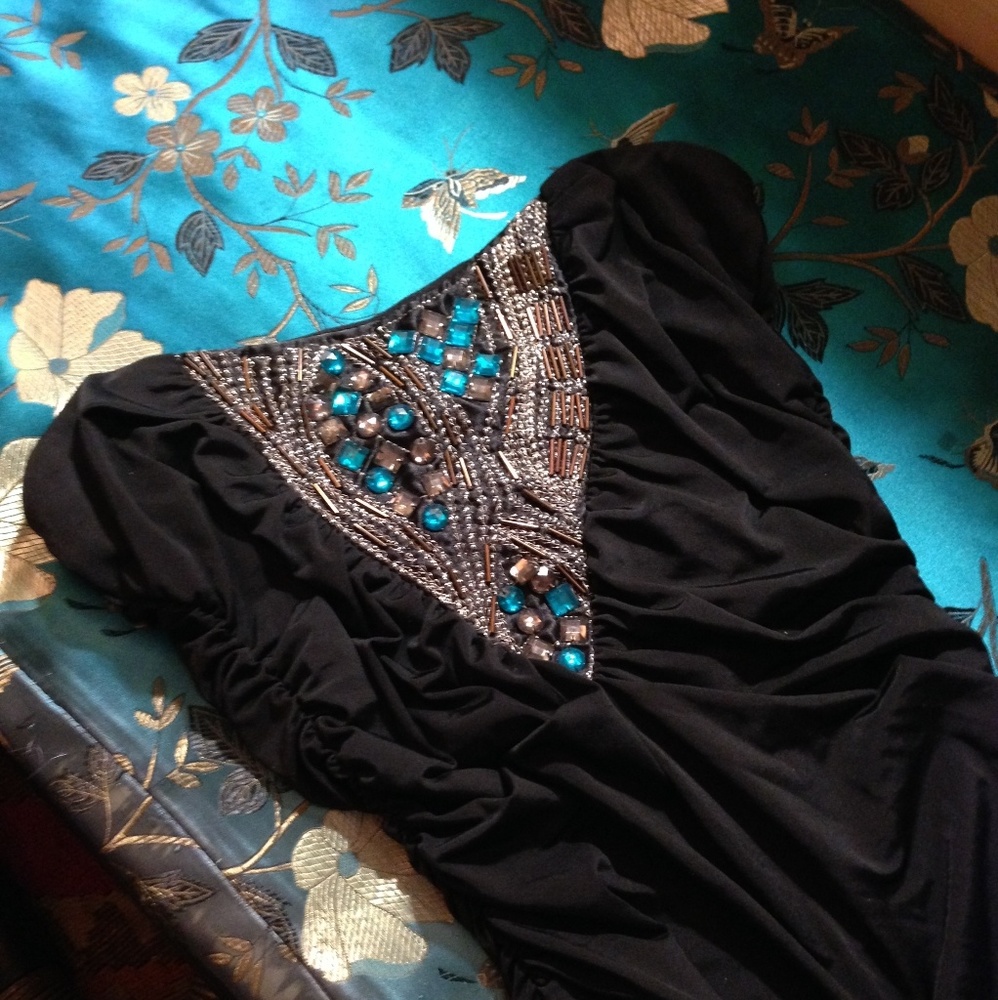 Gorgeous Jeweled Strapless Top - Medium